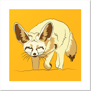 FENNEC FOX ANIMALS FUNNY SUSPICIOUS KIDS CUTE Posters and Art